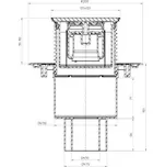 HL podlahová vpust DN50/75/110, svislý odtok, z.u. Primus blue (suchý sifon), 121x121 mm, Klick-Klack/115 x 115 mm mřížka Yucon, nerez (HL310Prblue-3125)