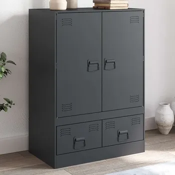 Organizace kuchyně vidaXL Highboard 67 x 39 x 95 cm ocel [841807] Barva: antracitová