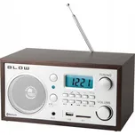 Přenosné analogové rádio Blow, funkce Bluetooth, konektory USB, AUX a SD, příjem rozhlasových stanic AM/FM, LCD displej, hodiny a budík, 77-531#