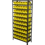 Kovový regál s plastovými boxy, 60 ks - AH019342