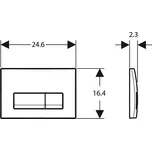 Geberit Delta50 ovládací tlačítko, pro 2 množství splachování, černá mat (115.119.14.1)