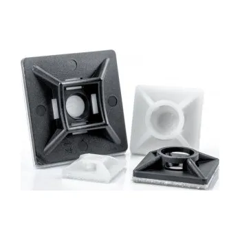 Stahovací páska Kabelová příchytka přírodní 27x27mm, samolep,s akrylátovým lepidlem 3M, pro pásky šíře 4,8mm, 100 ks