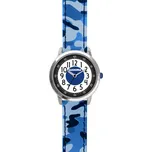 CLOCKODILE Dětské hodinky ARMY, svítící, chlapecké, modré s maskáčovým vzorem