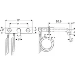 Geberit One směšovací umyvadlová baterie, 20,5 cm, kulatý design, 2x páka, pro funkční box pod omítku, černá mat easy-to-clean (116.464.14.1)
