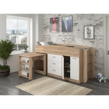 Dětsný nábytek Max-i Patrová postel ROSINE 80 x 190 cm, s psacím stolem a komodou Zvolte barvu:: dub tacho + kašmír