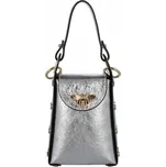 Kožené kabelka listonoška Vittoria Gotti stříbrná 831