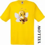 detske-levne-bavlnene-tricko-potisk-včelka Barva: Yellow - žlutá, velikost: 128