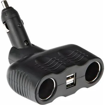 Alternátor Rozdvojka zapalovače 12/24V + 2x USB (max.10A, max. 2A), 39069