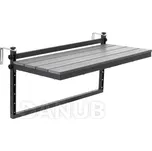 Balkonový skládací stolek - 80x37 cm - závěsný na zábradlí - černý