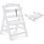 Dřevěná jídelní židle HAUCK Alpha+ white + Pultík k jídelní židličce