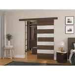 Posuvné dveře Milou - 86 cm s tlumeným dojezdem Barva: Choco + Bílý Lacobel