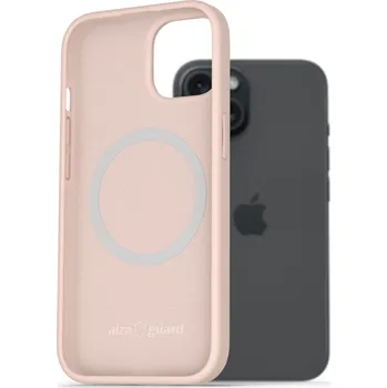Pouzdro na mobilní telefon AlzaGuard Silicone Case Compatible with Magsafe pro iPhone 15 růžový