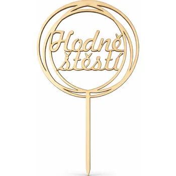 Čokoláda Dřevěný zápich Hodně štěstí v kroužku