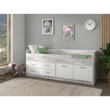 Dětsný nábytek Slevadoma Dětská postel SKAUT, 70 x 190 cm, se zásuvkami a komodou Barva: kašmír