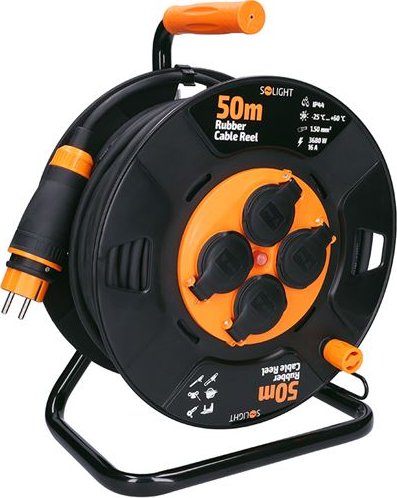 Solight Prodlužovací přívod na bubnu 4 zásuvky 50m IP44