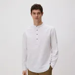 Reserved - Košile střihu regular s vysokým podílem lnu - bílá - 348HF-00X - 348HF-00X-L