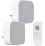 Bezdrátový zvonek do zásuvky 1L74, 180m, learning code - 2ks, bílá