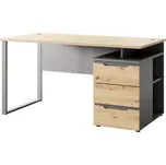 BENIN 73 psací stůl 150 cm, dub artisan/grafit/černá kov