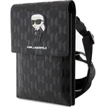 Karl Lagerfeld Saffiano Monogram Ikonik NFT Taška na Telefon Black