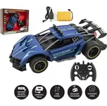 Auto RC Sport modré vypouštějící páru plast 30cm 2,4GHz na bat. + dobíjecí pack v krabici 43x35x12cm