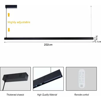 MADEIRA lineár dřevo černé 202cm Tuya WIFI