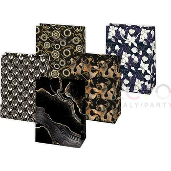 Dárková taška Taška papírová dárková 34,5x48x13 cm (lak) - grafické vzory (mix 3)