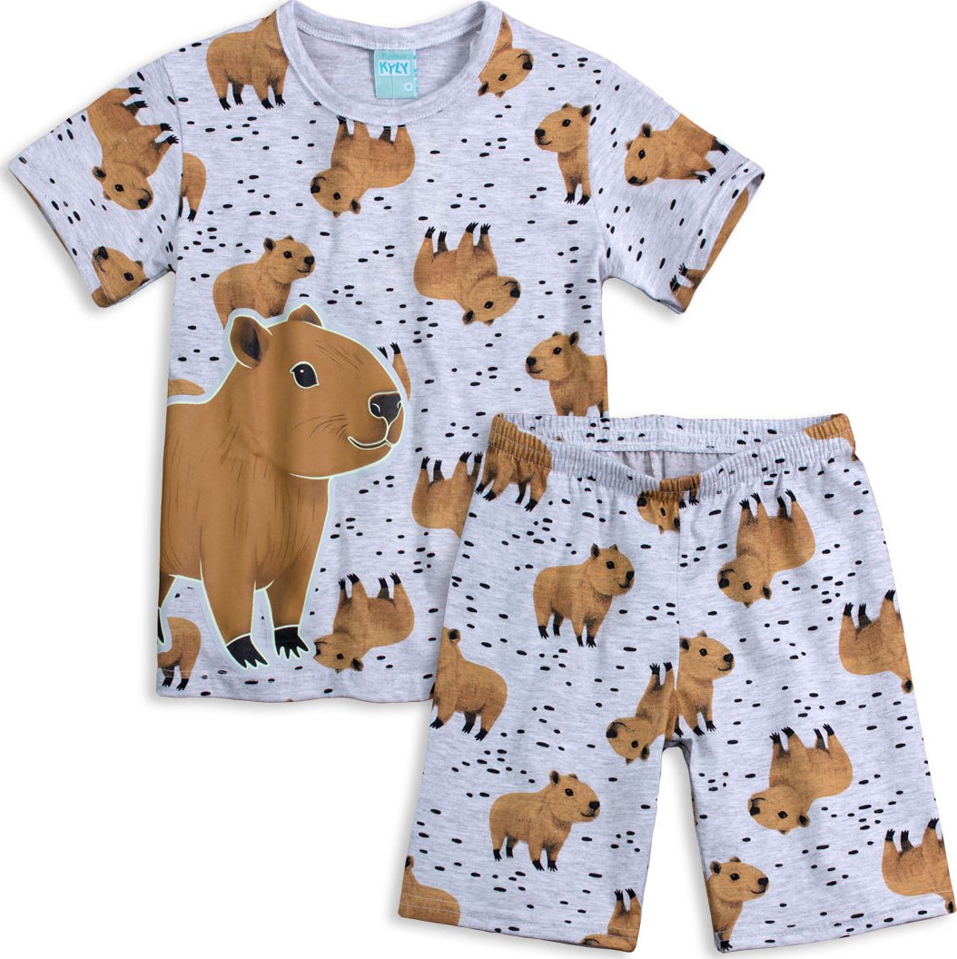 Chlapecké pyžamo svítící ve tmě KYLY KAPYBARA šedé Velikost: 104