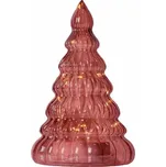 SIRIUS LED svítící stromeček na baterie skleněný, vínový, Ø 13 × 23,5 cm, 3× AA