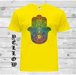 detske-levne-bavlnene-tricko-potisk-hamsa-bozi-ruka Barva: Yellow - žlutá, velikost: 152