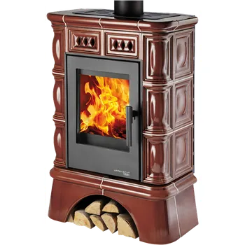 Krbová kamna Kachlová kamna FARO – černá / hnědá, výkon 3.0–6.3 kW 0424637030000 + Doprava Zdarma