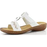 Rieker bílé pantofle s ozdobným copánkem 60888-80 - 42 | P626355