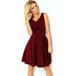 Rozšířená šaty - výstřih ve tvaru srdce - VÍNOVÁ L