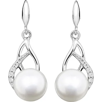 Šperk Silver Cat Nežné náušnice s perlou a zirkony SC405 + 2 měsíce na vrácení zboží