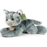 plyšová kočka šedá ležící, 30 cm, ECO-FRIENDLY