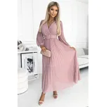 KLARA plisovaná sukně s páskem a výstřihem - PUDROVÁ RŮŽOVÁ UNI