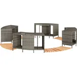 Obruba k vířivce šedá polyratan a masivní akáciové dřevo3270652