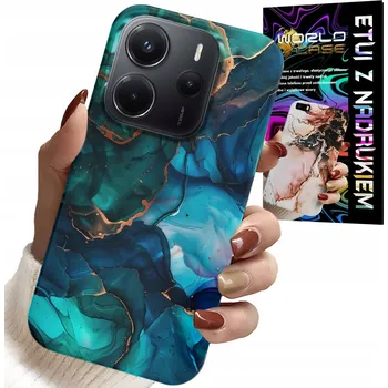 Pouzdro na mobilní telefon POUZDRO PRO XIAOMI NOTE 14 4G - MODROZELENÝ MRAMOR ZADNÍ KRYT