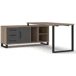 Rohový psací stůl ROSOLINI barva dub tabaco/matera