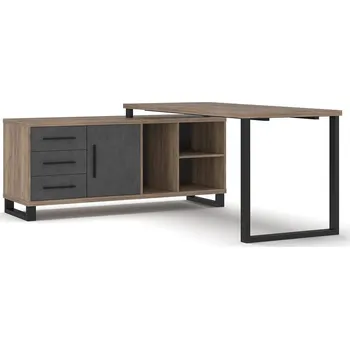 Psací stůl Rohový psací stůl ROSOLINI barva dub tabaco/matera