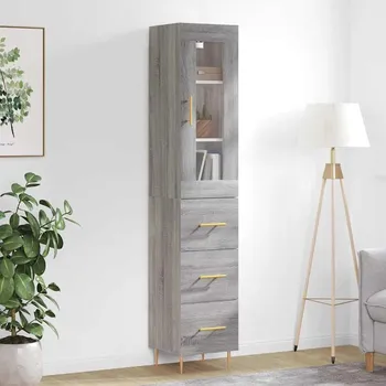 Organizace kuchyně Skříň highboard šedá sonoma 34,5 x 34 x 180 cm kompozitní dřevo IM_3199231