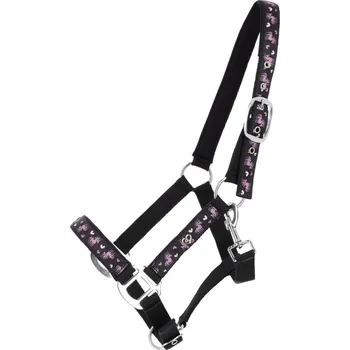 Stájová ohlávka QHP Lize, Černá/Fialová