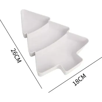 Talíř Vánoční dělený servírovací talíř stromek | mísa - Bílá