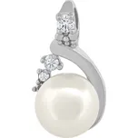 Zlatý přívěsek Azami z bílého zlata s přírodní perlou a Brilliance Zirconia