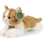Plyšová kočka ležící hnědo-bílá 20 cm ECO-FRIENDLY