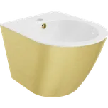 Mexen Lena, závěsný bidet 480x370x325 mm, bílá - zlatý vzor, 35224807