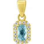 Zlatý přívěsek Nalaya ze žlutého zlata se Swiss Blue topazem a Brilliance Zirconia