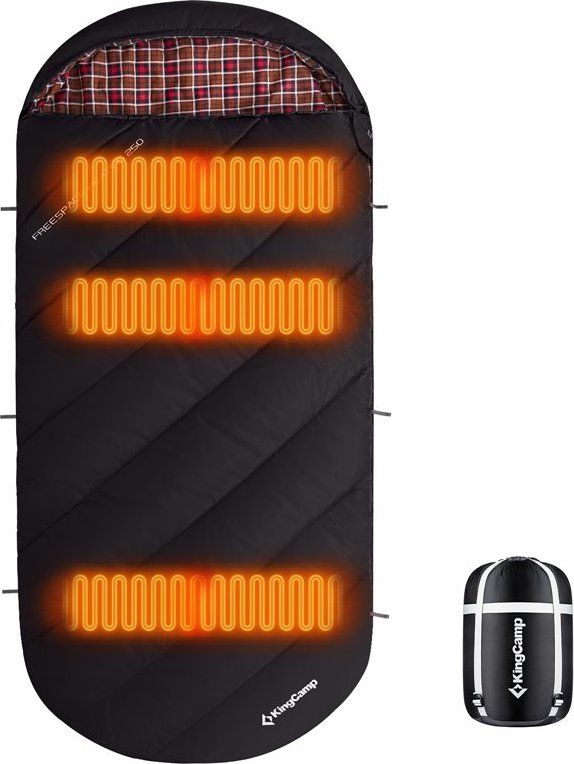 King Camp Vyhřívaný spací pytel FREE SPACE HEATING 250 KS2444 černý