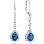Beneto Nádherné stříbrné náušnice s modrými zirkony AGUC3296 + 2 měsíce na vrácení zboží