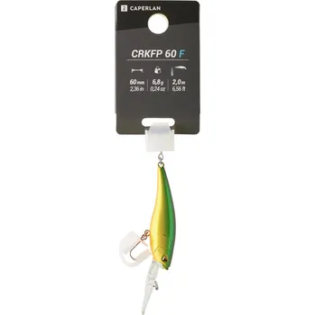 Umělá nástraha CAPERLAN Wobler na lov na nástrahu Crankbait CRKFP 60 F Hot Tiger ORANŽOVÁ|ZELENÁ|ŽLUTÁ