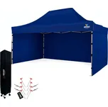 BRIMO Zahradní stan 3x4,5m Ocel | Rychle-skládací Altán na Akce a Párty - s 3 stěnami - Modrá S. Ocel 140636265